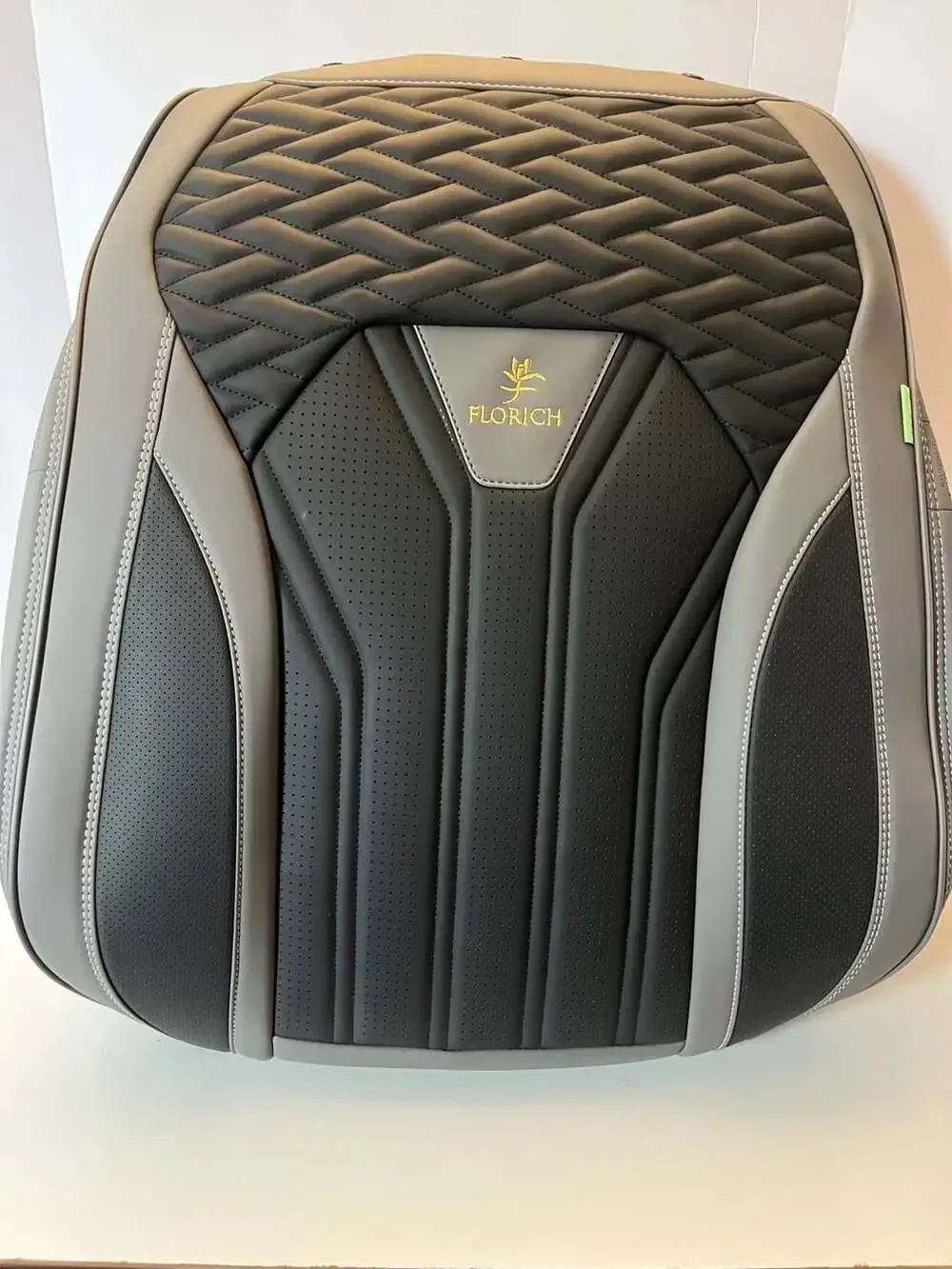 FLORICH Waterproof Leather Front Car Seat Covers Pair Black Gray New Open Box